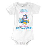 Body bébé Bêtises avec ma Soeur Licorne Avion - Planetee