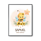 Affiche Samuel bébé d'amour abeille - Planetee