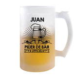 Chope de bière Juan Prénom Pilier de Bar - Planetee