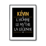 Affiche Kévin prénom mythe légende Jaune - Planetee