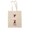 Tote Bag beige Irène Lettre Fleur - Planetee