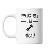 Mug muscu j'peux pas Blanc - Planetee
