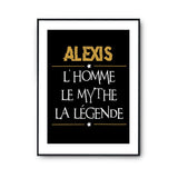 Affiche Alexis prénom mythe légende Jaune - Planetee