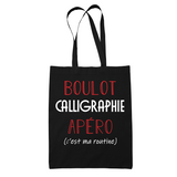 Sac Tote Bag Calligraphie C'est ma Routine - Planetee
