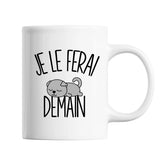 Mug Chat Scottish Gris Je le ferai demain - Planetee