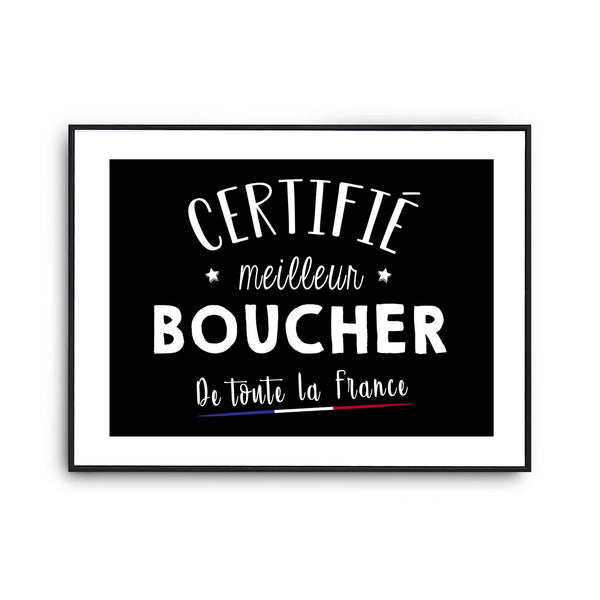Affiche Boucher Homme Meilleur de France Métier - Planetee