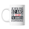 Mug 92 Ans Expérience Blanc - Planetee