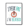 Affiche Belote j'peux pas Blanc Premium - Planetee