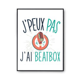 Affiche Belote j'peux pas Blanc Premium - Planetee