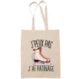 Sac Tote Bag J'peux pas Patinage 2 beige - Planetee