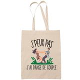 Sac Tote Bag J'peux pas Danse de couple beige - Planetee