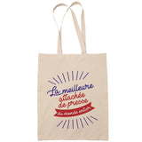 Sac Tote Bag Attachée de presse Femme Meilleure du Monde beige - Planetee