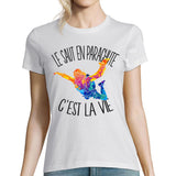 T-shirt femme saut en parachute c'est la vie - Planetee