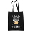 Sac Tote Bag Carlin Je travaille dur Noir - Planetee