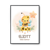 Affiche Eliott bébé d'amour abeille - Planetee