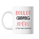 Mug Camping C'est ma Routine Blanc - Planetee
