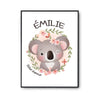 Affiche Émilie Bébé d'amour Koala - Planetee