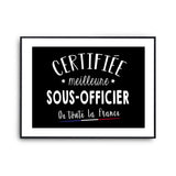 Affiche Sous officier Femme Métier Meilleure de France - Planetee