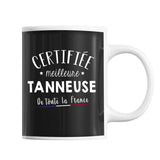 Mug Femme Tanneuse Meilleure de France | Tasse Noire métier - Planetee