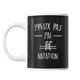 Mug natation j'peux pas Noir - Planetee