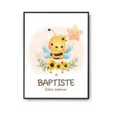 Affiche Baptiste bébé d'amour abeille - Planetee