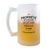 Chope de Bière Propriété de la Meilleure Secrétaire Médicale - Planetee