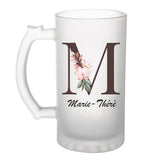 Chope de bière Marie-Thérèse Lettre Fleur - Planetee