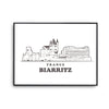 Affiche Biarritz | Poster Tableau dessin ville de France pour décoration murale qualité papier Premium A4 - Planetee