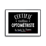 Affiche Optométriste Homme Meilleur de France Métier - Planetee