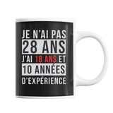 Mug 28 Ans Expérience Noir - Planetee