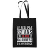 Sac Tote Bag 82 ans Expérience Noir - Planetee