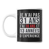 Mug 31 Ans Expérience Noir - Planetee