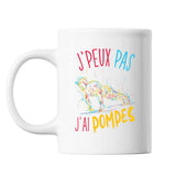 Mug Pompes push-up j'peux pas Blanc - Planetee