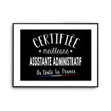 Affiche Assistante administratif Femme Métier Meilleure de France - Planetee