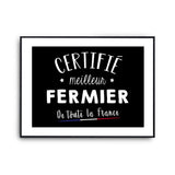 Affiche Fermier Homme Meilleur de France Métier - Planetee