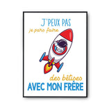 Affiche Bêtises avec Maman Astronaute Fusée - Planetee