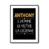 Affiche Anthony prénom mythe légende Jaune - Planetee