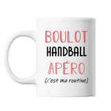 Mug Handball C'est ma Routine Blanc - Planetee