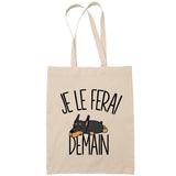 Sac Tote Bag doberman je le ferai demain beige - Planetee