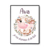 Affiche Ava Amour et Biberon de Lait Vache - Planetee