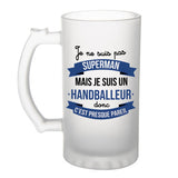 Chope de bière Je ne suis pas Superman, je suis Handballeur - Planetee