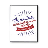 Affiche Manutentionnaire cariste Homme Meilleur du Monde entier Métier - Planetee