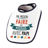 Bavoir bébé Ma mission Puzzles avec Papi - Planetee