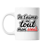 Mug Couple Je t'aime de tout mon cœur - Planetee