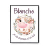 Affiche Blanche Amour et Biberon de Lait Vache - Planetee