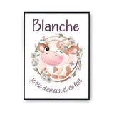 Affiche Blanche Amour et Biberon de Lait Vache - Planetee