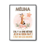 Affiche Mélina Cou Monté Girafe - Planetee