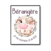 Affiche Bérangère Amour et Biberon de Lait Vache - Planetee