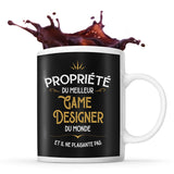 Mug noir Propriété du Meilleur Game Designer - Planetee