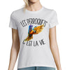 T-shirt femme perroquet c'est la vie - Planetee